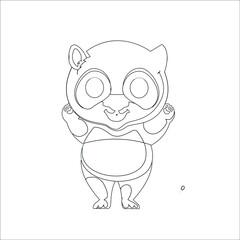 Cute panda coloring page 