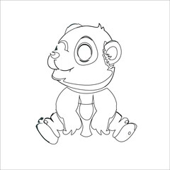 Cute panda coloring page 