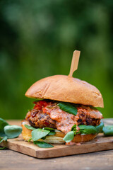 Vegan white bean and sun dried tomato burger