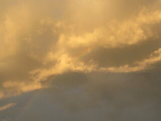 Obraz premium orange sky with rainbow