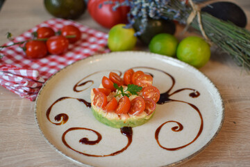 Spicy Shrimp Stack with Avocado and Tomato