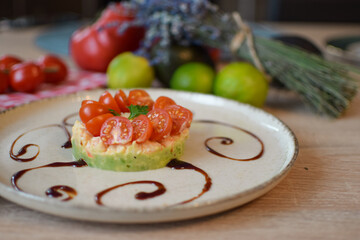 Spicy Shrimp Stack with Avocado and Tomato
