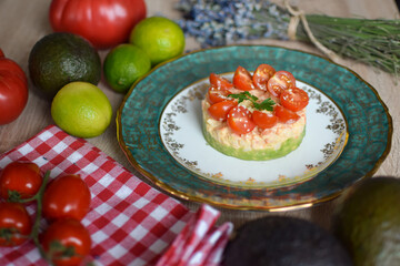 Spicy Shrimp Stack with Avocado and Tomato