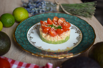 Spicy Shrimp Stack with Avocado and Tomato