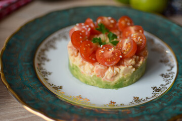 Spicy Shrimp Stack with Avocado and Tomato