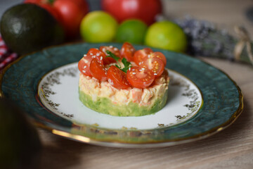 Spicy Shrimp Stack with Avocado and Tomato