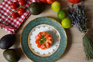 Spicy Shrimp Stack with Avocado and Tomato