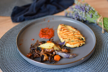 Grilled Chicken with Roasted Vegetables
