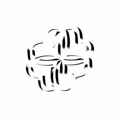 Snowflake Grunge Decor element for the designer Stamp Black shape on white background Vector illustration
