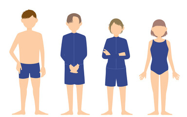 Obraz premium 中高生の水着姿、ジェンダーレス水着