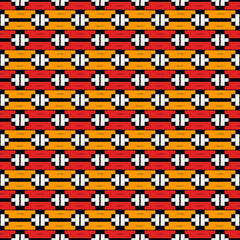 Ethnic motif handdrawn print. Paint brush strokes geometric seamless pattern. Freehand indigenous style background. Folk, tribal ornament. Artistic hand drawn geo design