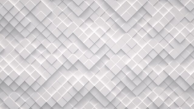 Abstract motion background from random moving cubes, seamless loop animation