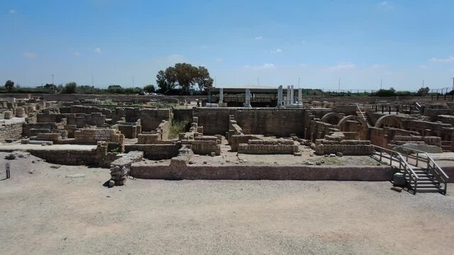 Caesarea,israel, Aerial Archaeological site
Drone view over Caesarea Beach archaeological site, 2022
