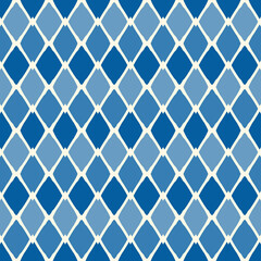 Paint brush argyle seamless pattern. Freehand design classic geometric ornament. Diamond motif geo background. Trendy handdrawn print