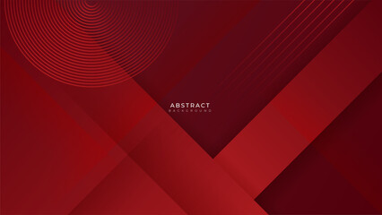 Abstract red geometric shapes geometric light triangle line shape with futuristic concept presentation background