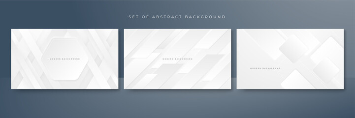 Fototapeta premium Set of white abstract background