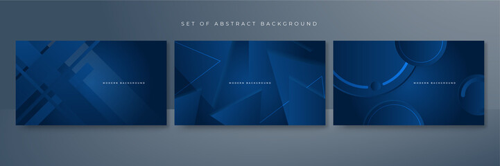 Set of abstract blue background for corporate business presentation design