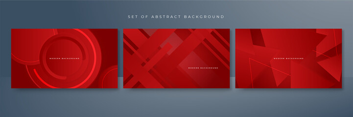 Set of red abstract background