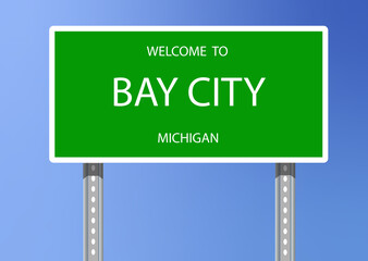 Vector Signage-Welcome to Bay City, Michigan