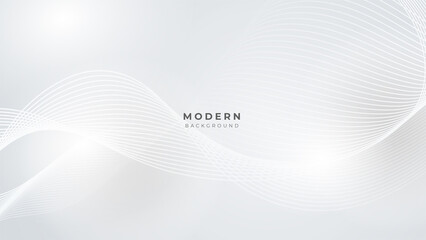 Abstract white wave shape with futuristic concept background