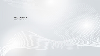 Technology banner design with white and grey arrows. Abstract geometric vector background