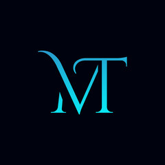 Modern letter MT logo illustration design - obrazy, fototapety, plakaty