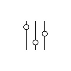 Setting or engineering concept. Vector sign drawn with thin line. Editable stroke. Perfect for web sites, stores, shops. Vector line icon of sound bar