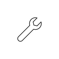 Setting or engineering concept. Vector sign drawn with thin line. Editable stroke. Perfect for web sites, stores, shops. Vector line icon of wrench for building and renovation
