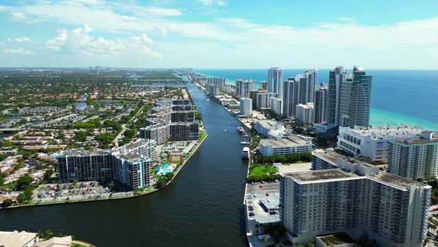 Leslie Drive Three Islands Hallandale Florida USA coastal town