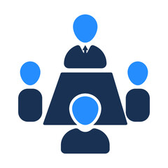 Business Conference Icon. Online Learning. Flat Design.
