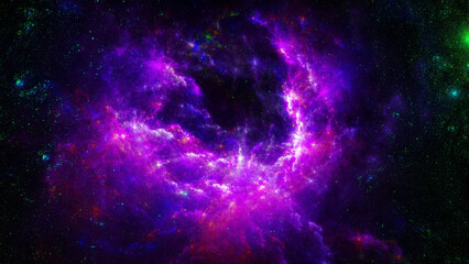 background with stars and huge purple gas cloud