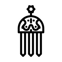 luxury hair pin line icon vector. luxury hair pin sign. isolated contour symbol black illustration