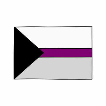 demisexual pride flag doodle icon, vector color line illustration