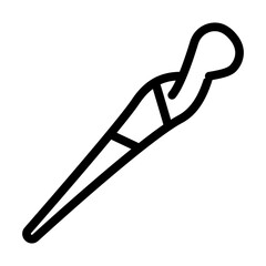 Fototapeta premium wooden hair pin line icon vector. wooden hair pin sign. isolated contour symbol black illustration