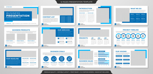 Fototapeta na wymiar minimalist presentation template with clean style use for business annual report and infographic
