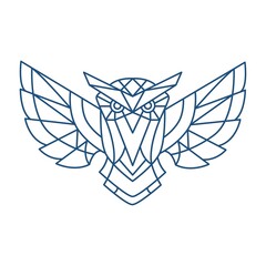 Owl logo geometric style vector.