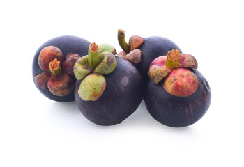Mangosteens Queen of fruits,mangosteen on isolated white background