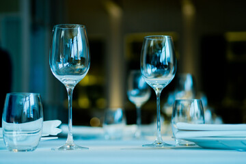 empty glass water on the table
