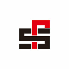 Obraz premium letter sr simple geometric linear colorful logo vector