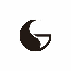 letter g curves silhouette geometric logo vector