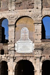Closeup of the Colosseum, Rome, Italy.