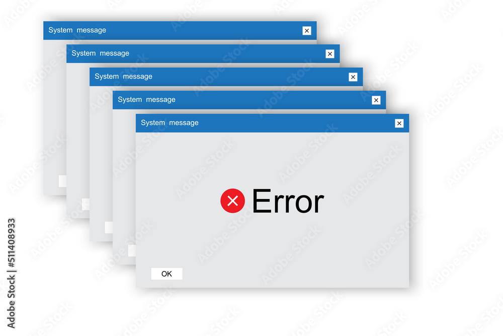 Aufkleber glitched error warning message. web page template. computer interface.vector illustration. stock ima