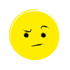 Fototapeta premium Yellow smiley in abstract style. Face symbol. Smile icon. Vector illustration. stock image.