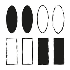 black grunge frames. Edge frame. Abstract texture. Vector illustration. stock image. 