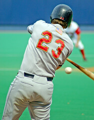 Baseball player batting