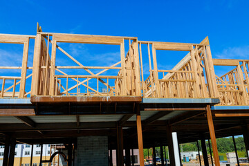 Framing of a house on new home construction