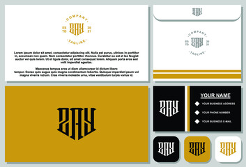 Creative letter monogram logo design with stationery template