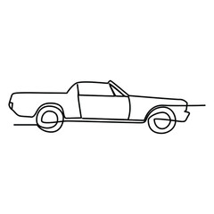 one line continuous drawing retro car 