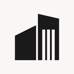 Real estate icon or home building symbol for property business template