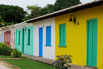Photo taken on April 3, 2015. Historic houses in Arraial D'Ajuda in Porto Seguro Bahia, Brazil.